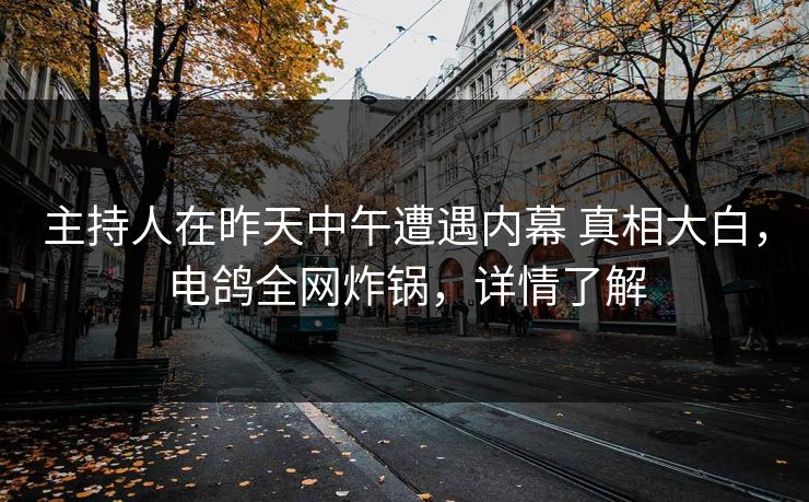 主持人在昨天中午遭遇内幕 真相大白，电鸽全网炸锅，详情了解