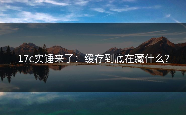 17c实锤来了：缓存到底在藏什么?